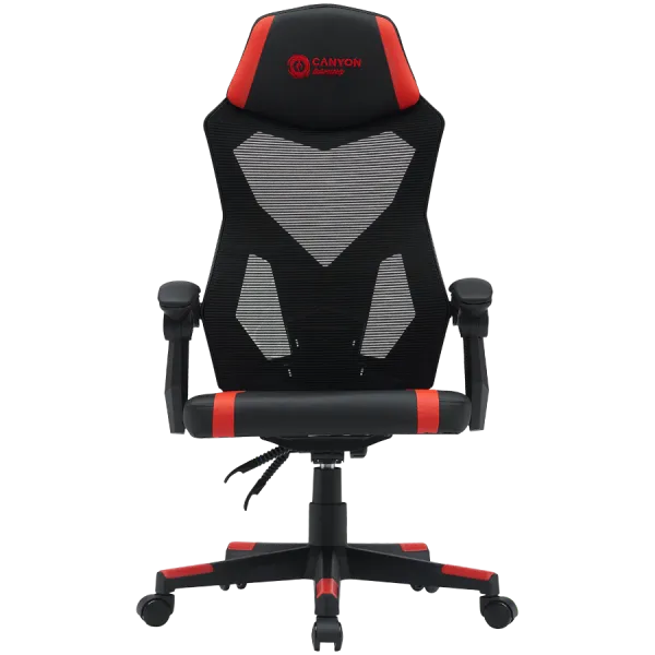 CANYON Fotel Gamingowy Flow MCH01 Mesh Czarno - Czerwony