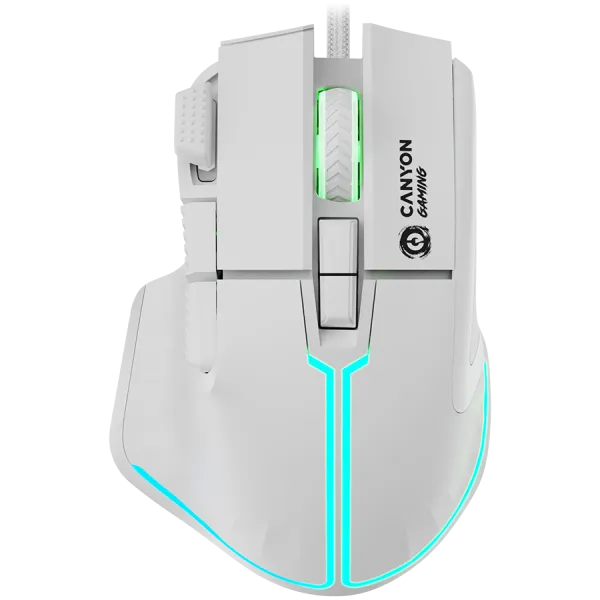 CANYON Mysz gamingowa Fortnax GM-636 RGB 9 Przyc. Przew. Biała