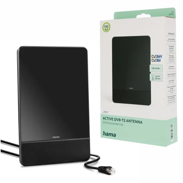 Hama Antena Pokojowa wewnętrzna Dvb-T2 Pro50 Fl-2 ze wzmacniaczem mocna