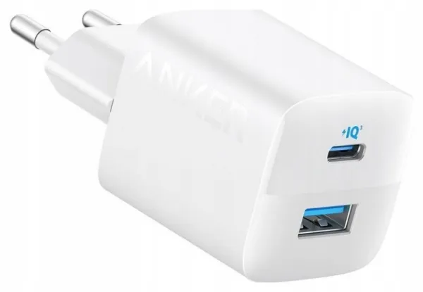 Ładowarka sieciowa ANKER 323 33W ActiveShield 1xUSB-C 1xUSB-A Biała