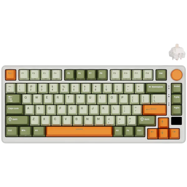 ROYAL KLUDGE RK-M75 Slate Cyan Gaming Keyboard Beige switch