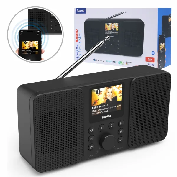 Hama Radio cyfrowe DIR10 DAB+ Internet Bluetooth Aplikacja Wyświetlacz 2,4"