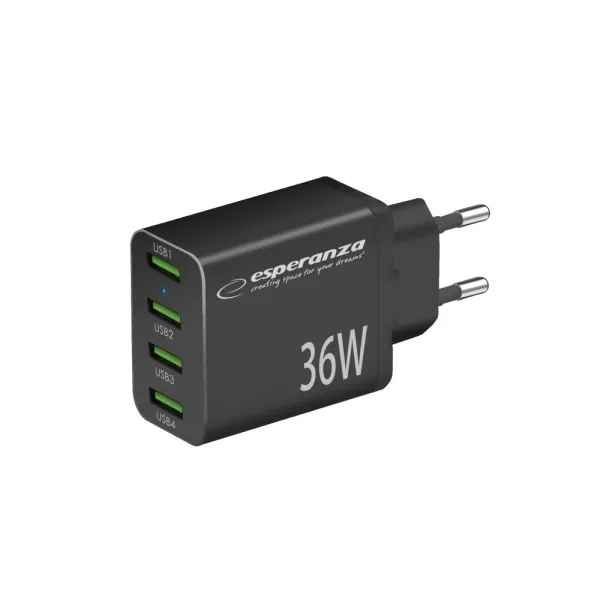 ESPERANZA ŁADOWARKA SIECIOWA 36W 4XUSB-A EZC107K