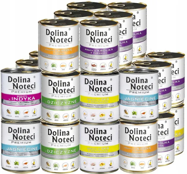 Mokra karma dla psa Dolina Noteci Premium MIX smaków 24x800g
