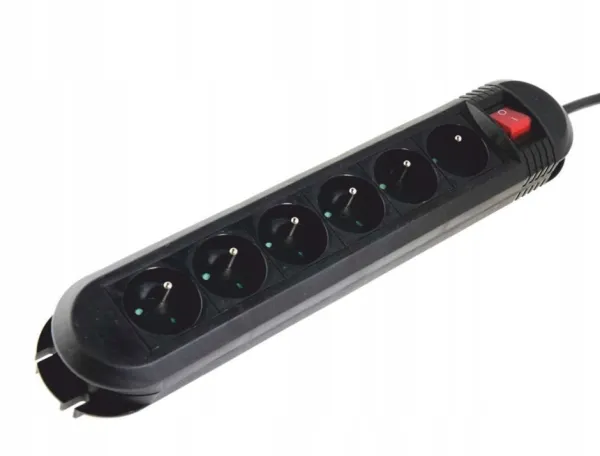 Listwa zasilająca Hama Comfort 6 gniazd, 1,5 m czarna