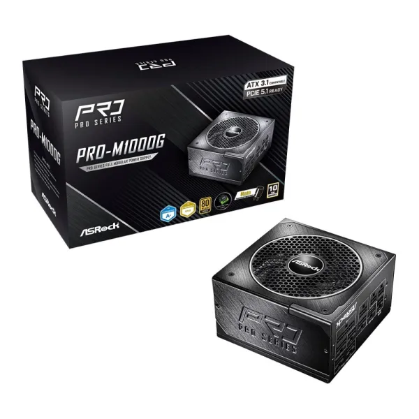 Zasilacz Asrock PRO-M1000G 1000W 80 PLUS Gold