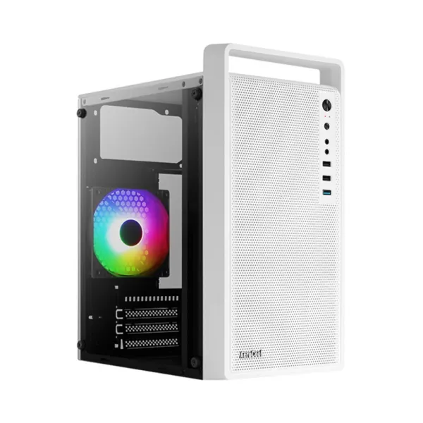 Obudowa AEROCOOL CS-109-G-WT-v1  FRGB biala