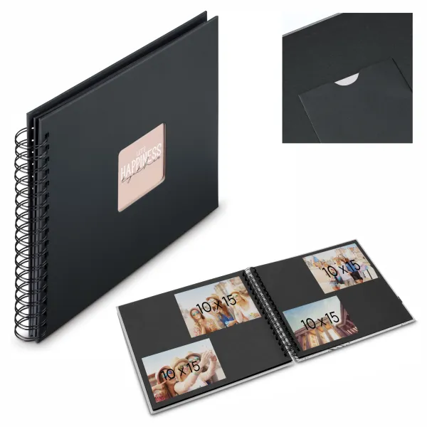 HAMA ALBUM NA ZDJĘCIA FINE ART 28X24 50 STRON GŁĘBOKA CZERŃ CZARNE KARTKI