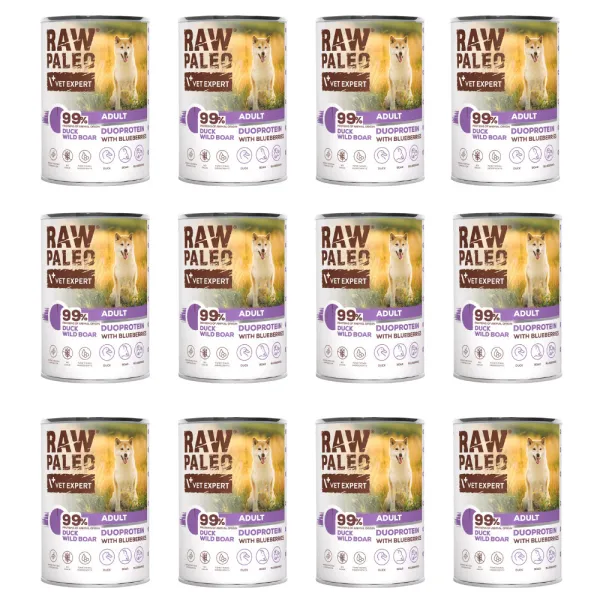 Raw Paleo Duck&Boar Adult Can 12x400g