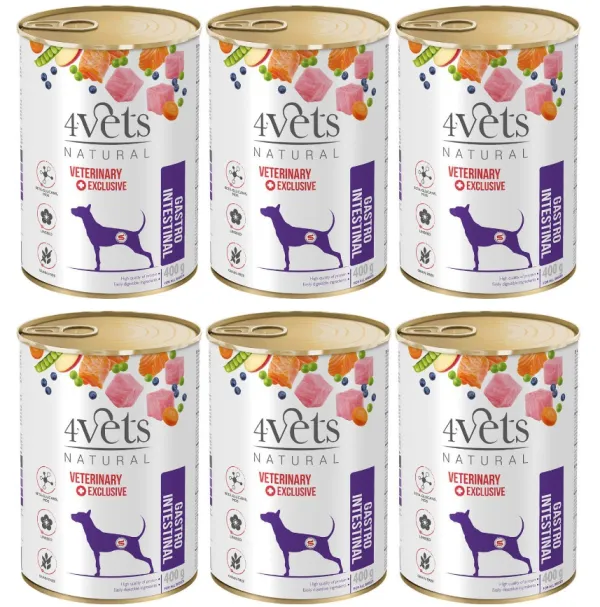 4VETS Natural Gastro Intestinal Dog - mokra karma dla psa - 6x400g