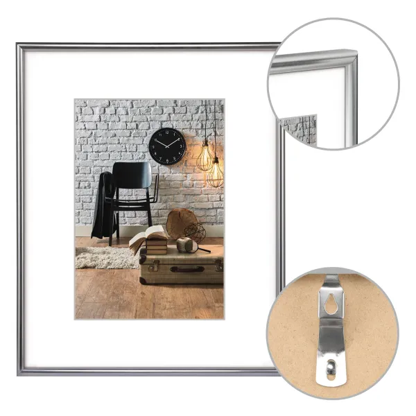 Ramka na zdjęcia Hama Sevilla Decor 21x29.7 cm szkło DIN A4 srebrny mat