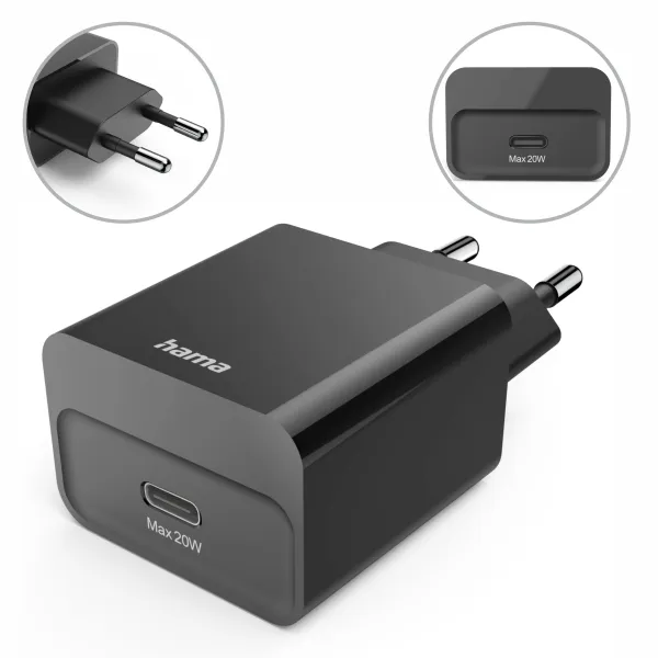 HAMA szybka ładowarka sieciowa  20W USB-C kostka do telefonu PowerDelivery