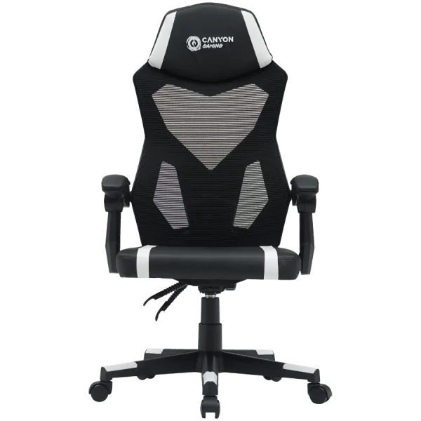 CANYON Fotel Gamingowy Flow MCH01 Mesh Czarno - Biały