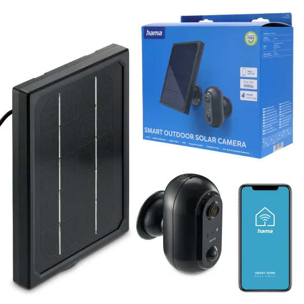 Hama kamera zewnętrzna WIFI akumulatorowa panel słoneczny noktowizor FULLHD
