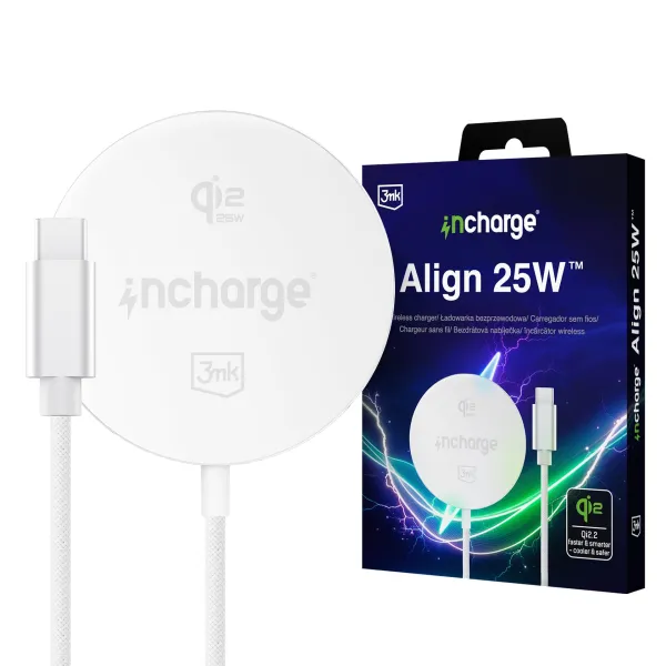 3mk incharge Align Qi2.,2 25W for Android White