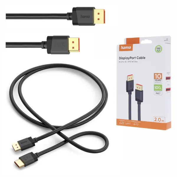 Hama kabel DisplayPort 2.1 8K 2m 40 Gbits