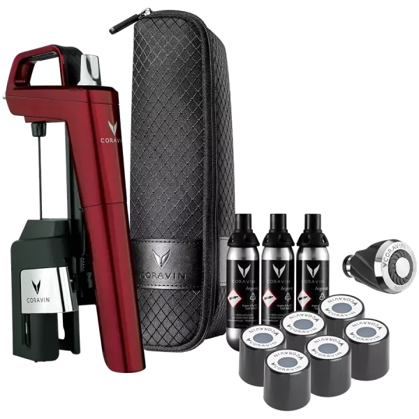 CORAVIN Timeless Six Plus, System do przechowywania wina, Burgundowy