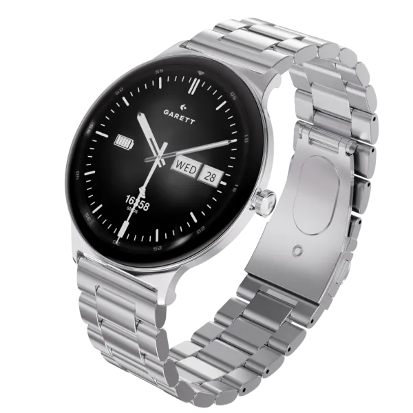 Smartwatch Garett Quantum srebrny stalowy
