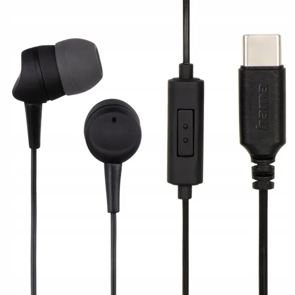 Słuchawki douszne dokanałowe Hama 'Sea' na USB-C przewodowe Czarne
