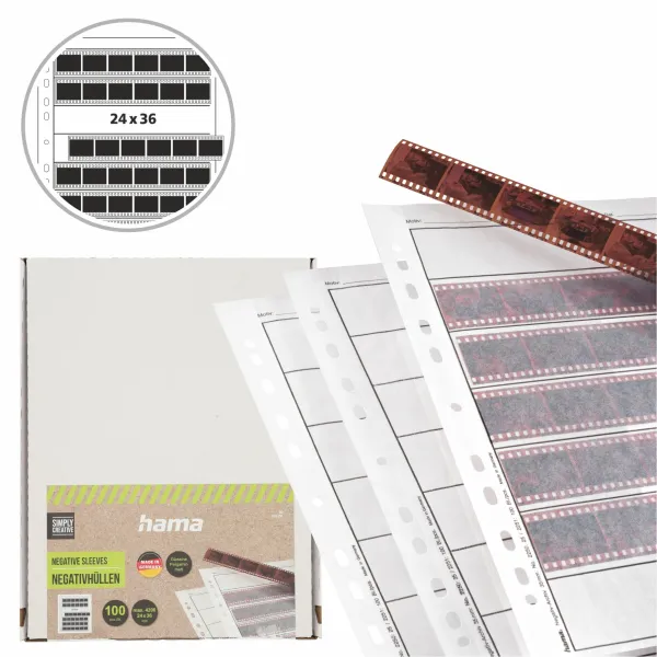 Hama koszulki pergaminowe 260x310mm pergamin na negatywy 24x36 mm 100 szt