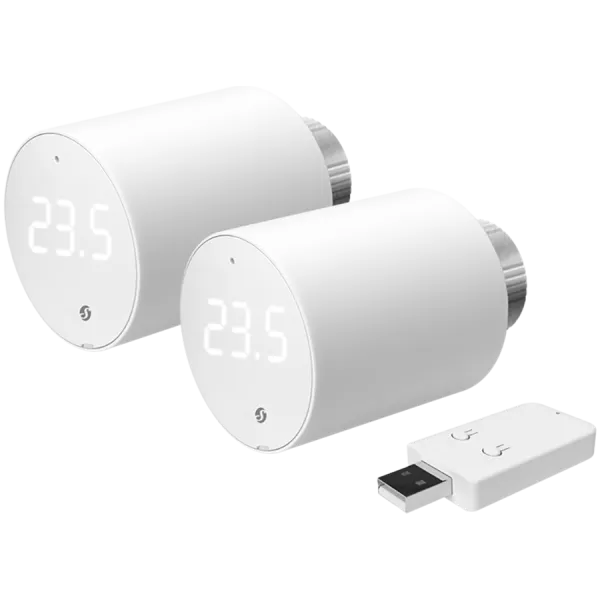 SHELLY BLU TRV Inteligentna Głowica grzejnika 2x opakowanie 2x BLU TRV + 1x BLU Hub do urządzeń BLU