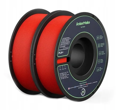 Filament PLA+ AnkerMake, Włókno drukujące 3D, 1.75mm, 2kg, Czerwony