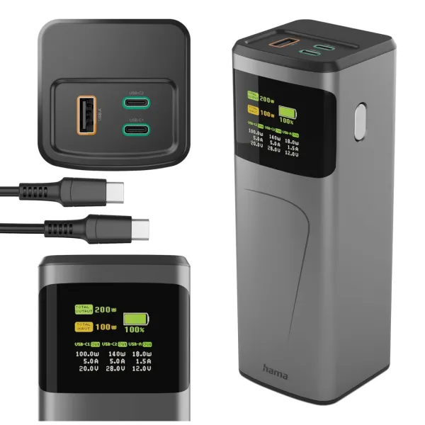 Hama powerbank High Power 200W 24000 mAh PowerDelivery do laptopa smartfona