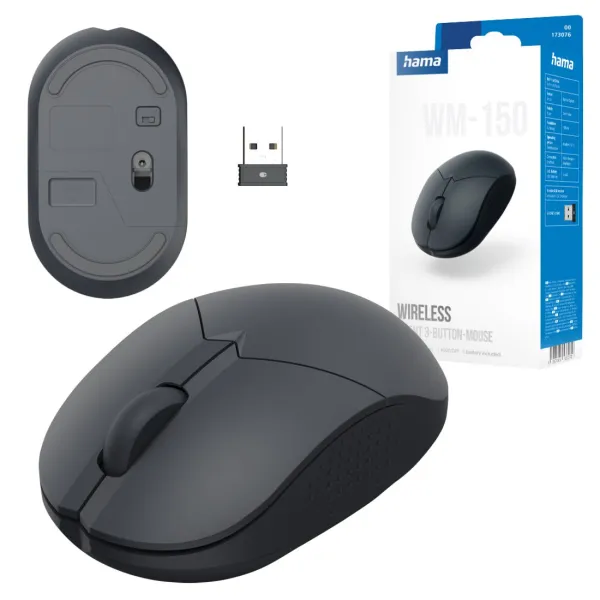 Hama mysz myszka bezprzewodowa WM-150 USB-A ciche przyciski lekka