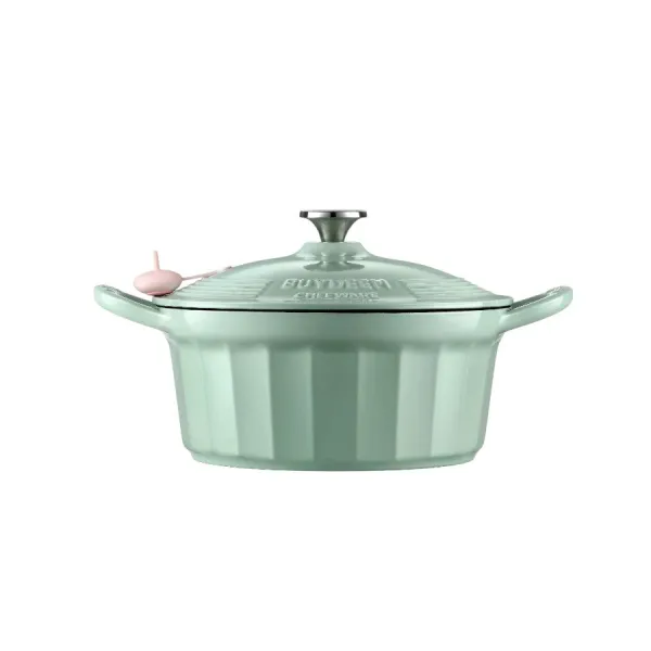 BUYDEEM Emaliowane naczynie żeliwne 3,9L, CP551, Cozy Greenish