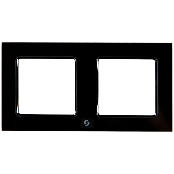 SHELLY Wall frame 2 - black Podwójna ramka wyłącznika czarna