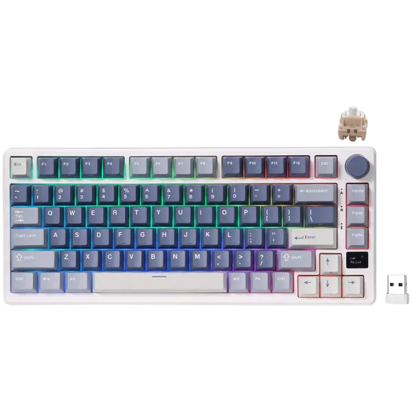 ROYAL KLUDGE RK-M75 Ocean Blue Gaming Keyboard Cream switch