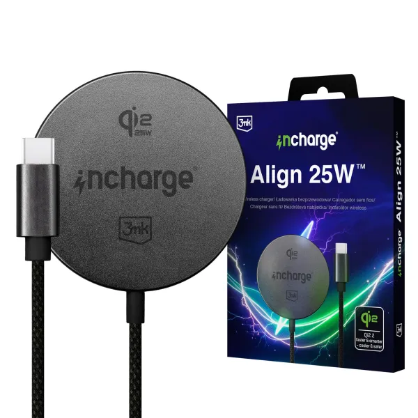 3mk incharge Align Qi2.,2 25W for Android Black