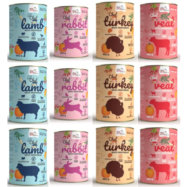 Mokra karma dla psa SYTA MICHA MIX smaków junior 12x400g