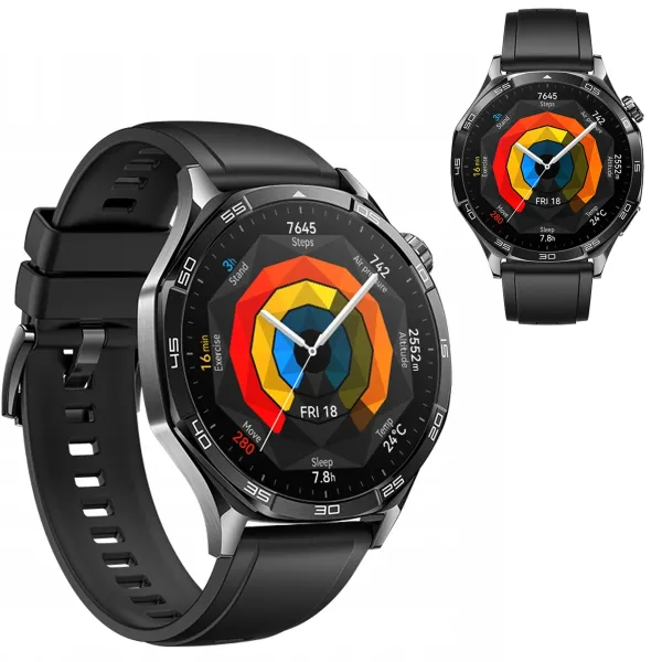 SMARTWATCH HUAWEI WATCH GT 5 ACTIVE 46mm CZARNY SPORTOWY GPS AMOLED SMART