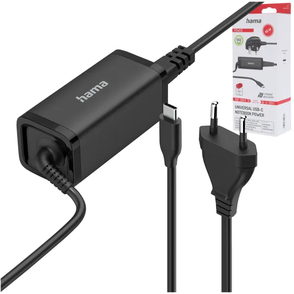 Hama Zasilacz Uniwersalny ładowarka GaN do laptopa tableta USB-C 65W