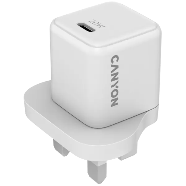 CANYON Ładowarka sieciowa CU20C GaN 20W 1xPD UK Biała