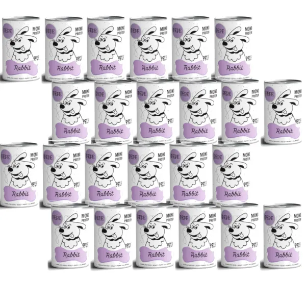 Mokra karma dla psa Paka Zwierzaka Pepe Rabbit 99% królik 24x400g