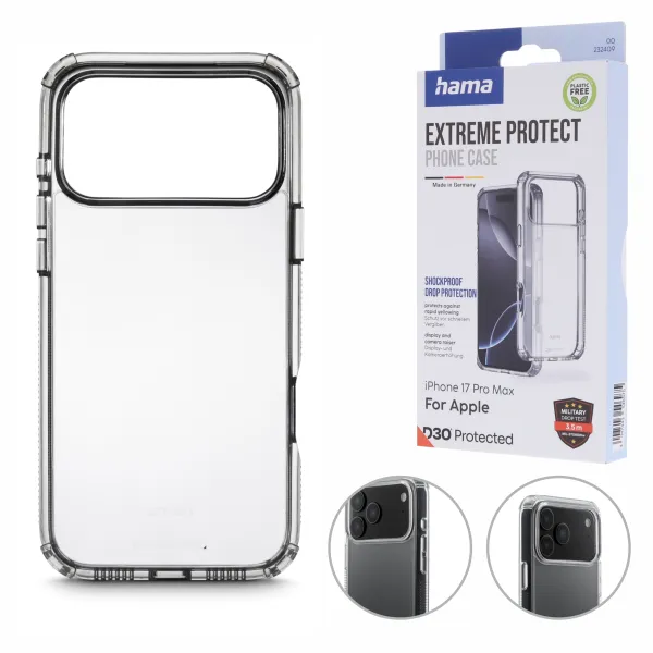 HAMA FUTERAŁ GSM DO IPHONE 17 PRO MAX EXTREME PROTECT PRZEZROCZYSTY ETUI