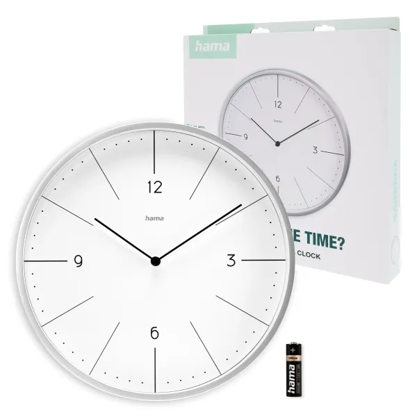 Hama Sardinia zegar ścienny średnica 30 cm szary mechanizm kwarcowy