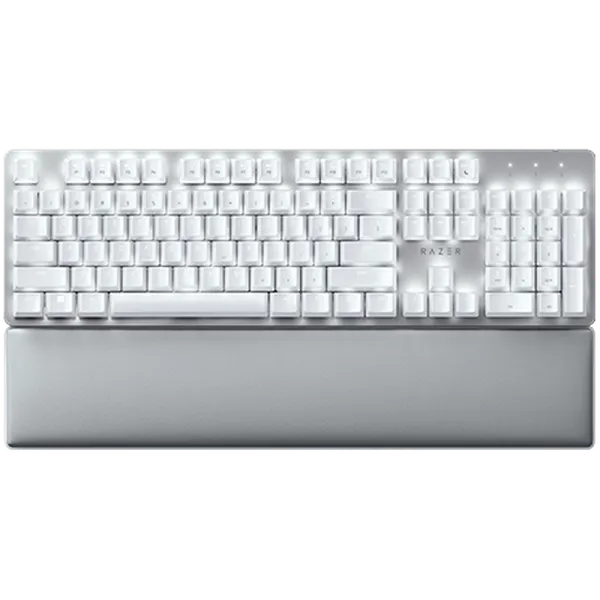 Razer Pro Type Ultra - US Layout, Wireless Mechanical Keyboard for Productivity, Razer Yellow Mechanical Switch, Bluetooth and Razer HyperSpeed (2.4GHz), Backlit keys (white LED), USB-C, Plush leatherette wrist rest, Soft-touch coating