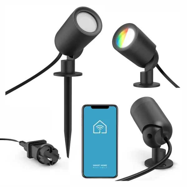 HAMA LAMPA OGRODOWA SMART REFLEKTOR LAMPA LED WIFI IP65 APLIKACJA