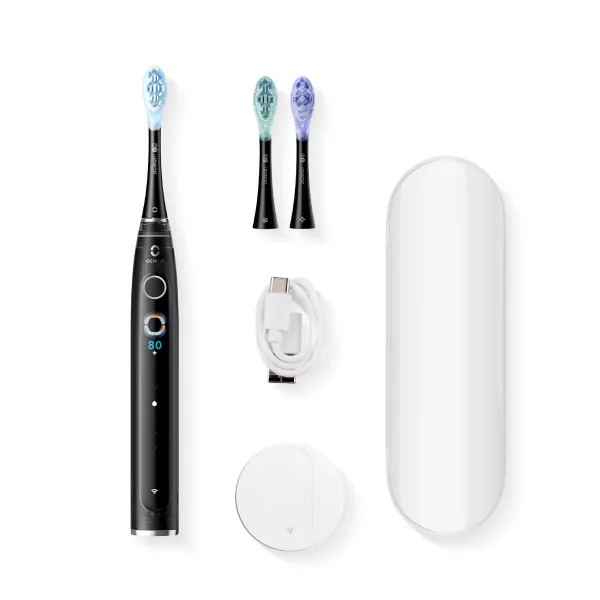 Zestaw OCLEAN Szczoteczka soniczna X Pro 20 Czarna + etui + 3 końcówki