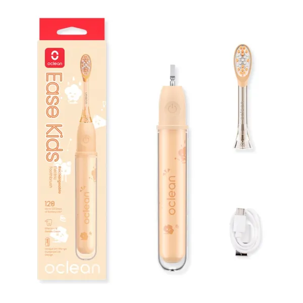 Szczoteczka elektryczna Oclean Ease Kids light orange z pokrywką 2w1 66 000 mikroruchów