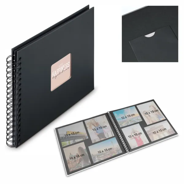 HAMA ALBUM NA ZDJĘCIA FINE ART 36X32 50 STRON GŁĘBOKA CZERŃ CZARNE KARTKI