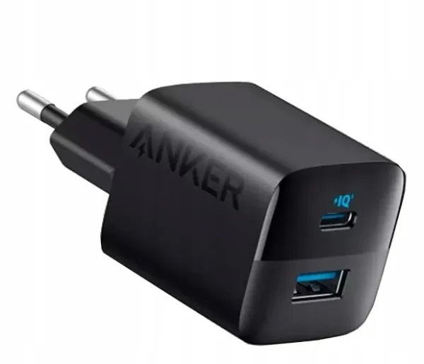 Ładowarka sieciowa ANKER 323 33W ActiveShield 1xUSB-C 1xUSB-A Czarna