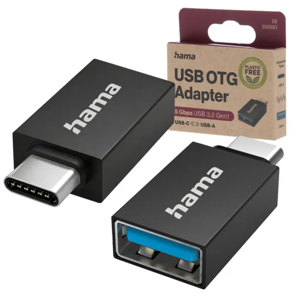 HAMA ADAPTER PRZEJŚCIÓWKA USB A NA USB C NA USB TYP C 3A 5GBPS OTG WTYK 3.2