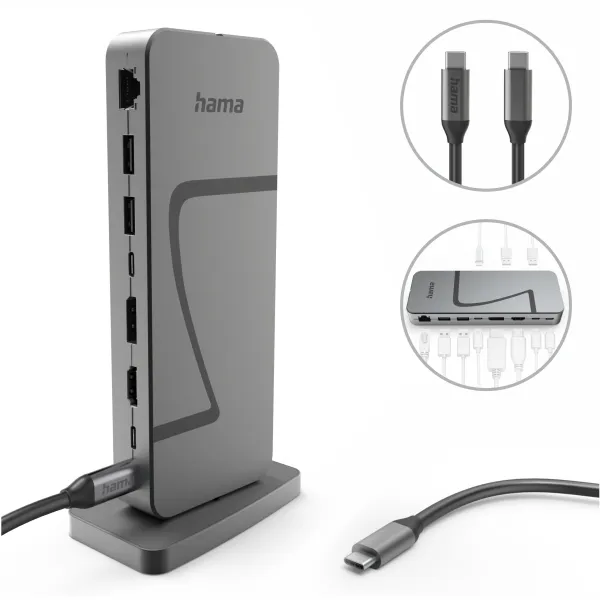 Hama stacja dokująca USB4 Connect2Office Speed USB-C PD 40 Gbit/s 10 PORTÓW