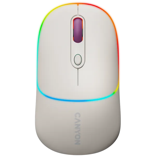 CANYON Mysz bezprzewodowa MW-22 2w1 RGB Beżowa