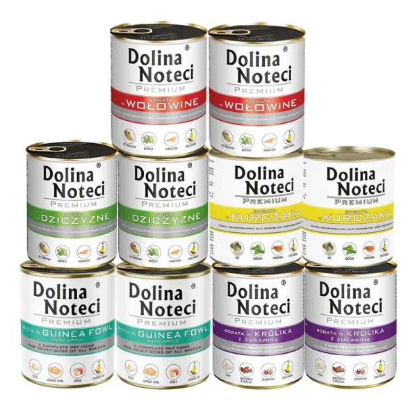 DOLINA NOTECI Premium MIX SMAKÓW mokra karma dla psa  bez ryb 10x800g