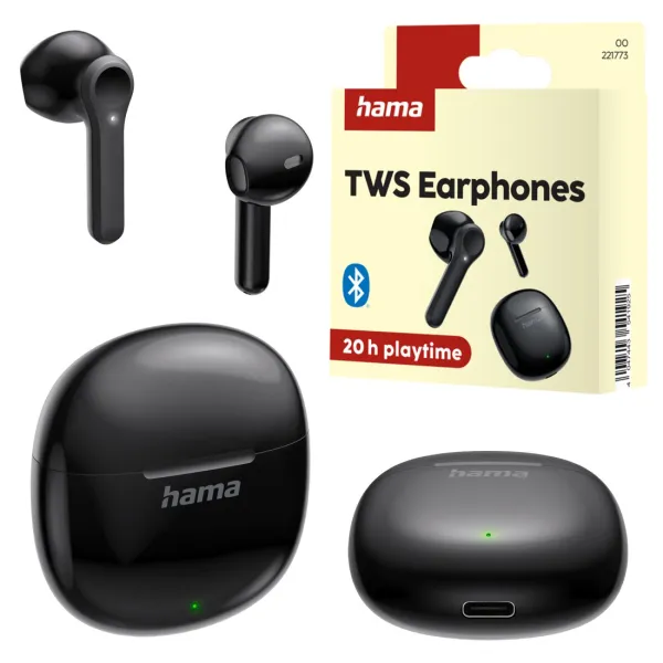 HAMA ACTION ONE SŁUCHAWKI DOUSZNE BEZPRZEWODOWE BLUETOOTH CZARNE MIKROFON